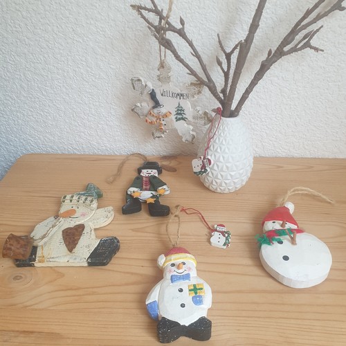 Schneemann figur holz zum - figur,