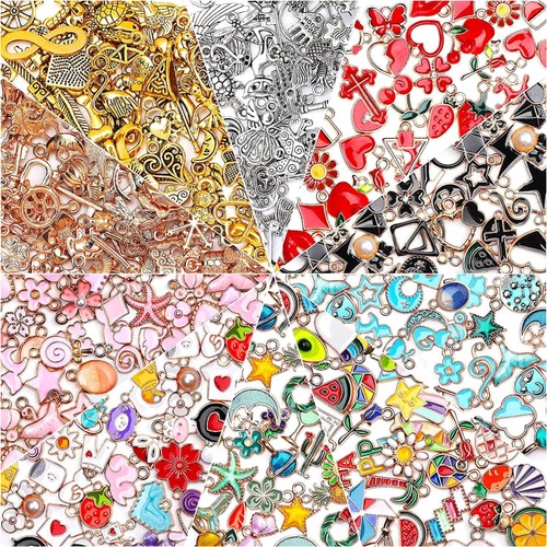 Emaille charms blumen - charms, herz